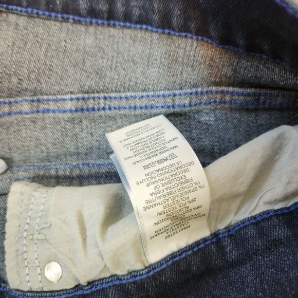 True Religion Rocco Jeans Mens 38x32 SN Flap Relaxed Skinny Dark Scorched Wash - Picture 12 of 16